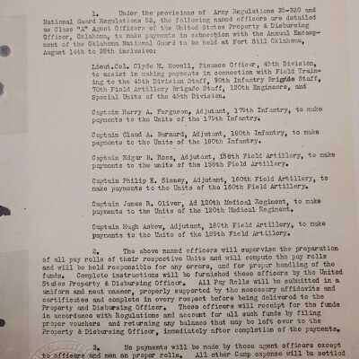 General Order #18 Headquarters Oklahoma National Guard-1926