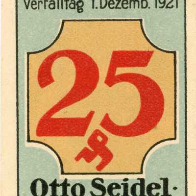 German City of Schmölln Twenty-Five Pfennig Notgeld-1921