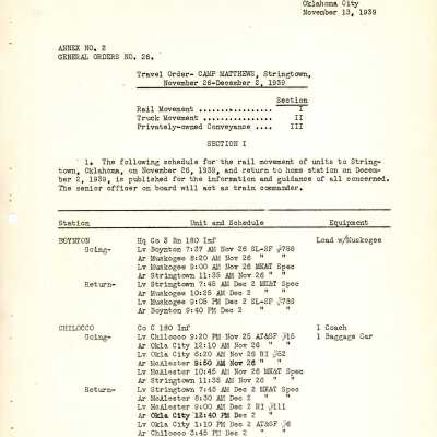 General Order #26 Annex 2 Headquarters Oklahoma National Guard-1939