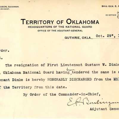 Special Order #113 Headquarters Oklahoma National Guard-1904
