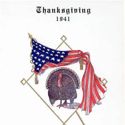 Thanksgiving menu and roster for 157th Infantry