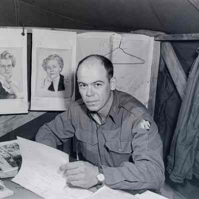 Unknown soldier at his desk