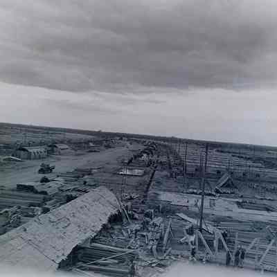 Quonset Huts under construction