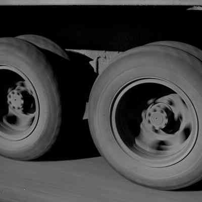 Rear wheels of military truck
