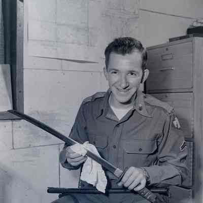 Soldier holding a Japanese sword