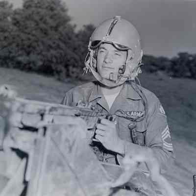 Soldier manning a 50-caliber machine gun
