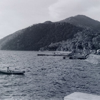Soldiers enjoying themselves at a seaside recreational area