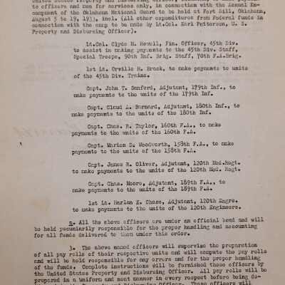 General Order #6 Headquarters Oklahoma National Guard-1933