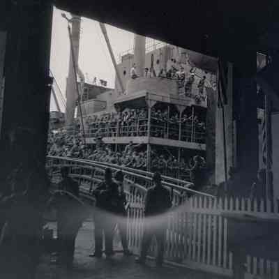 Soldiers on transport ship