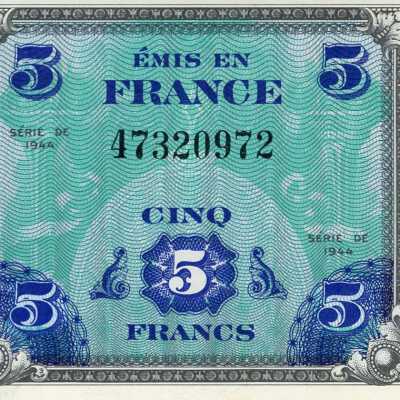 French Five Franc Type 1944