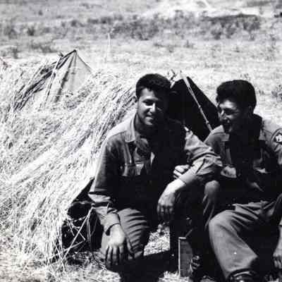 Two Soldiers near tents