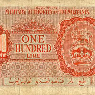 Libyan (Tripolitania) One Hundred Lire-1943