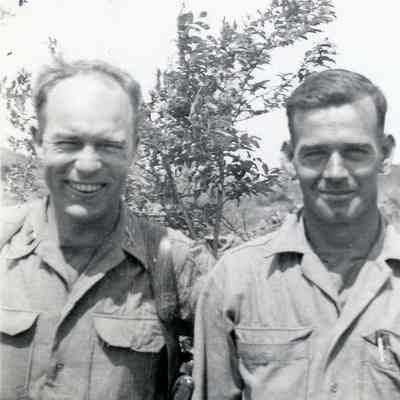 Portrait photograph of two soldiers