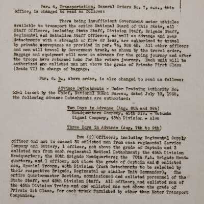 General Order #7 Changes No.1 Headquarters Oklahoma National Guard-1935