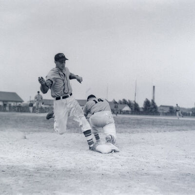 Soldiers playing baseball