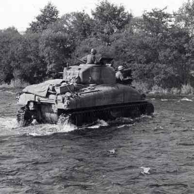 Tank crossing a river