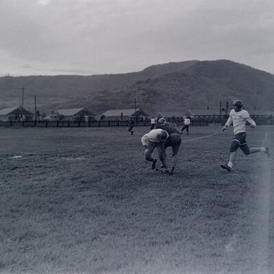 Soldiers playing football