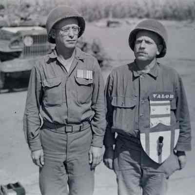 Soldiers with comedic medals