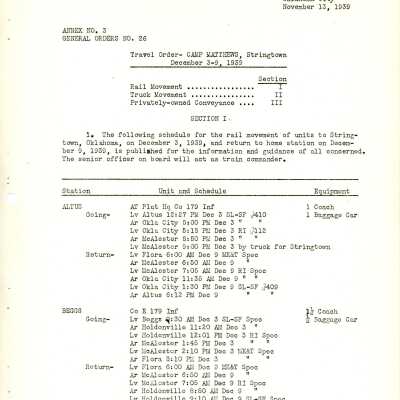 General Order #26 Annex 3 Headquarters Oklahoma National Guard-1939