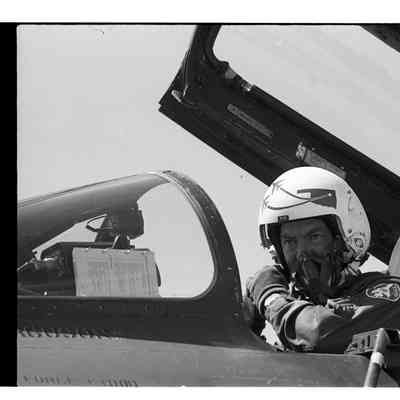Pilot in cockpit