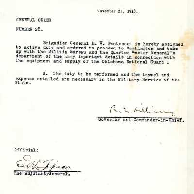 General Order #28 Headquarters Oklahoma National Guard-1918