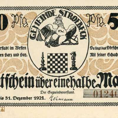 German Municipality of Ströbeck Fifty Pfennig Notgeld