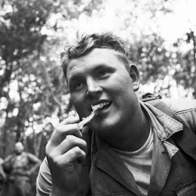 Soldier eating