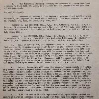 General Order #17 Headquarters Oklahoma National Guard-1921