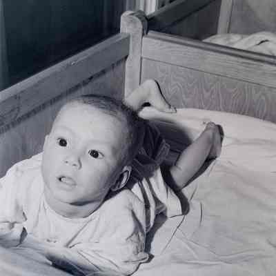 Baby in a crib