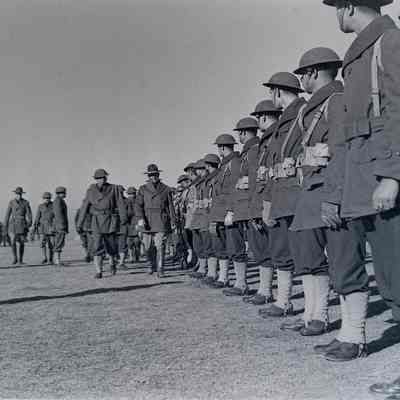Soldiers lined up for inspection