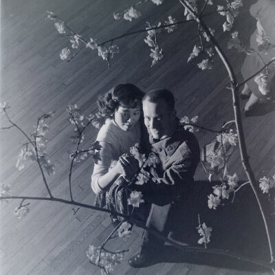 Japanese woman and soldier dancing together