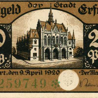 German City of Erfurt Twenty Pfennig Notgeld-1920