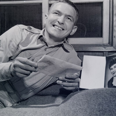 Soldier reading a letter