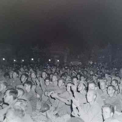Soldiers enjoying entertainment during the evening