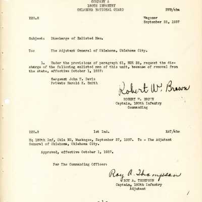 General Order #22 Annex 3 Headquarters Oklahoma National Guard-1937
