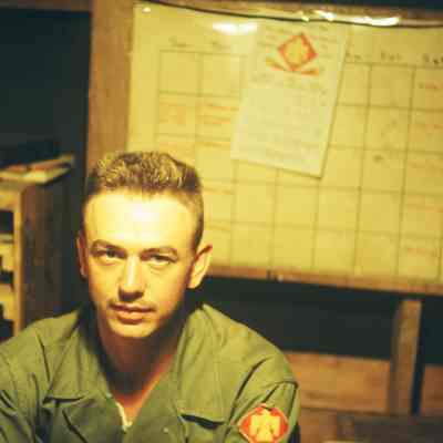 Soldier in an office