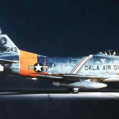 F-86D with jet engines ignited