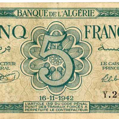 Algerian Five Francs