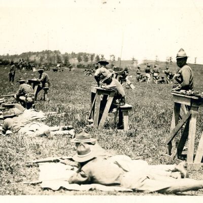 Postcard of Soldiers on Firing Range