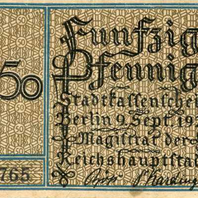 German City of Berlin Fifty Pfennig Notgeld-1921