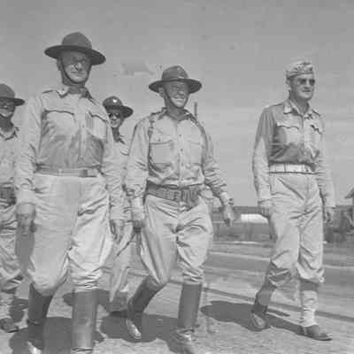 Soldiers marching in formation
