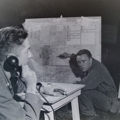 Two soldiers in S-3 map room