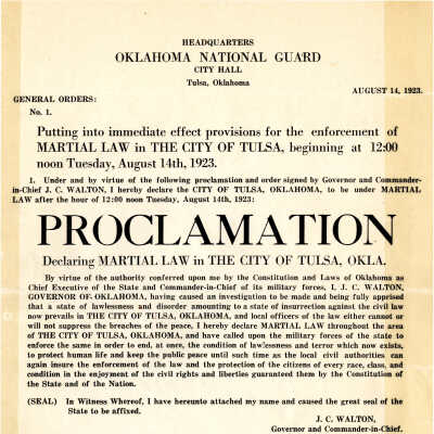General Order #1 1923
