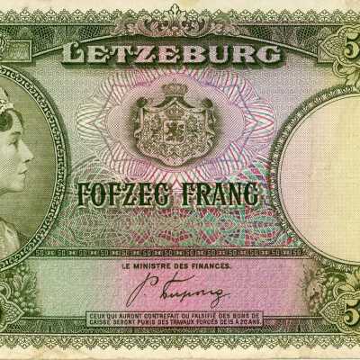 Luxembourg Fifty Francs-1944