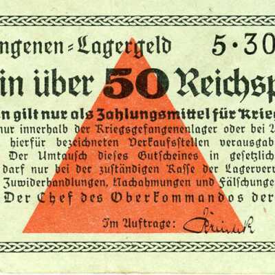 German POW Currency Fifty Reichspfennig