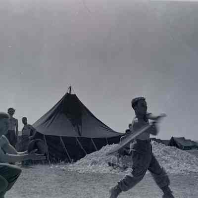 Soldiers playing baseball