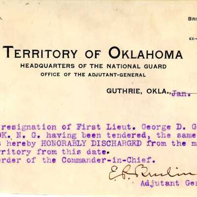 Special Order #1 Headquarters Oklahoma National Guard-1904