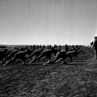 Soldiers performing physical training