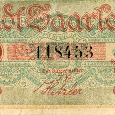German City of Saarlouis Fifty Pfennig Notgeld-1920