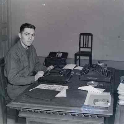 Soldier at desk